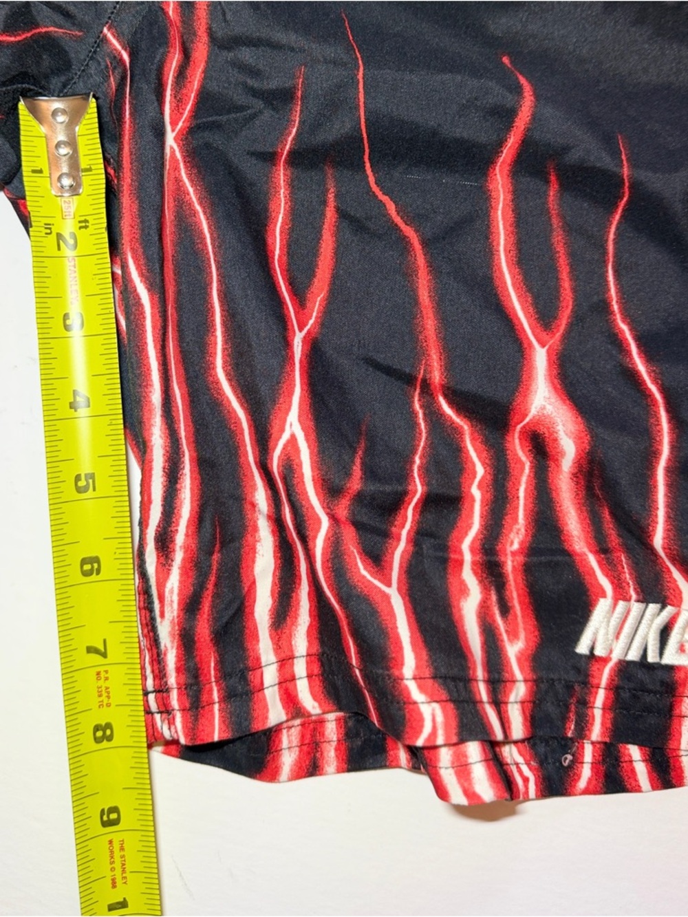Vintage Y2K Nike Red lightning Flames Swim Trunks Boys S Board Shorts - Picture 5 of 7
